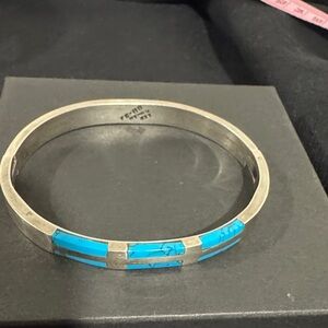 Silver and Turquoise Bangle Bracelet